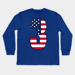 Number 3 Star Spangled Banner Kids Long Sleeve T-Shirt